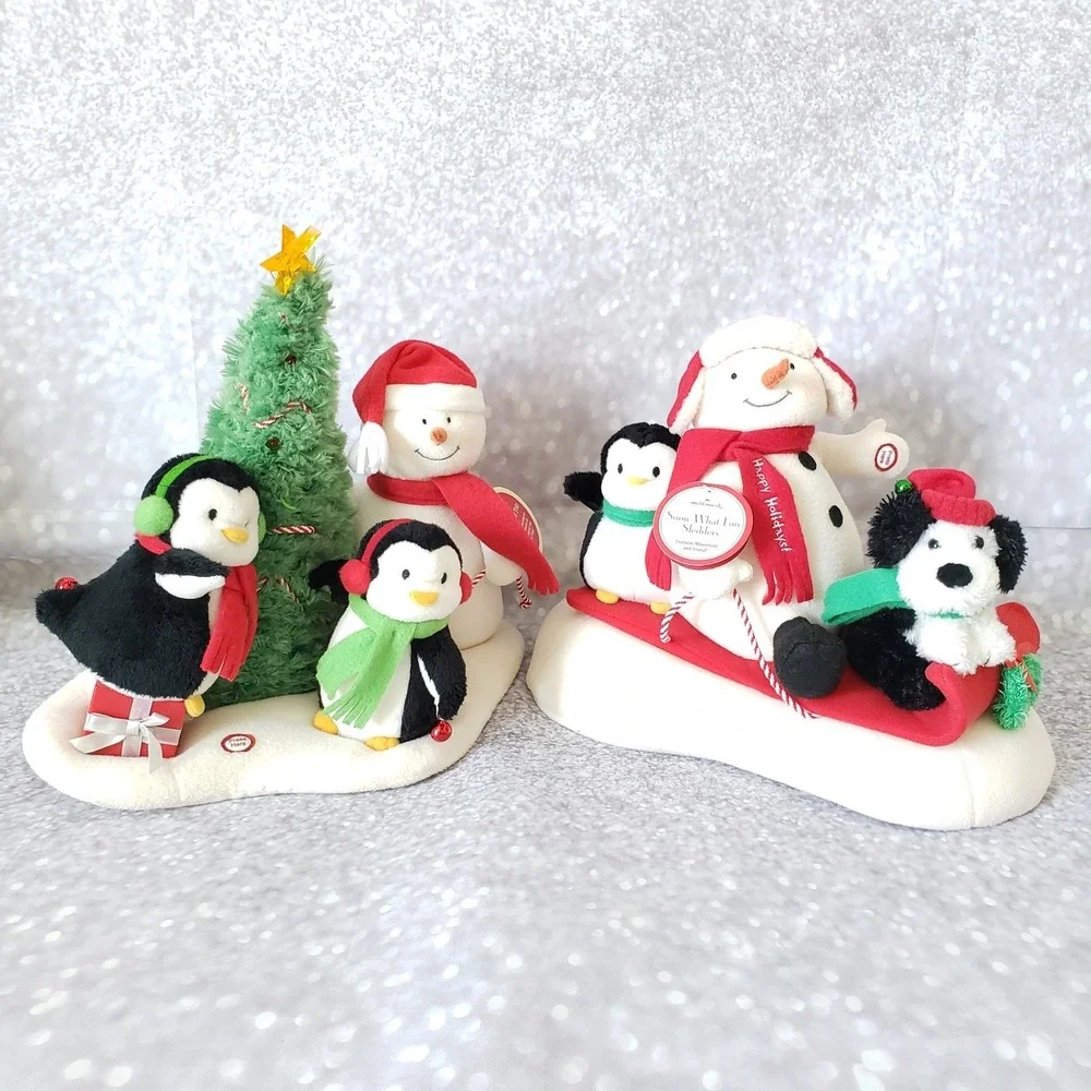 Hallmark Jingle Pals Musical Snowmen Lot of 2 Sledders Very Merry Trio